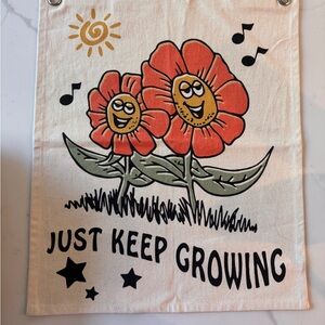 Urban Outfitters Orange and Green Tapestry Wall Decor